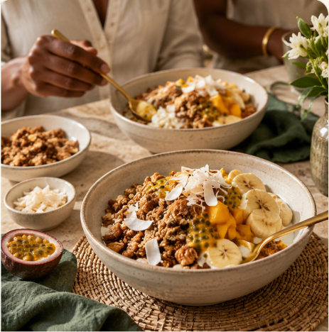 Breakfast bowls with coconut
